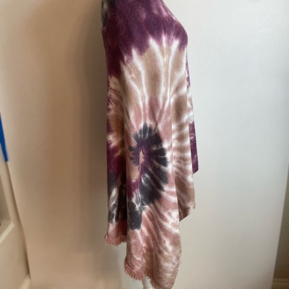 CHARLIE B Women's Poncho Petale/Misty Fringe Asymmetrical Tie-Dye One Size NEW - Picture 5 of 14
